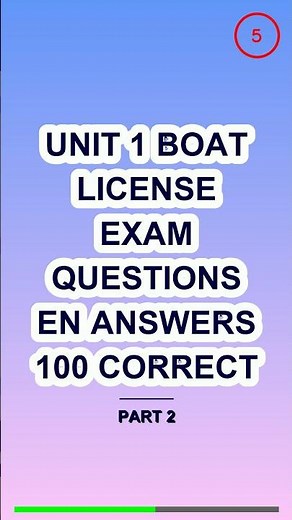 Unit 1 Boat License Exam Questions En Answers 100