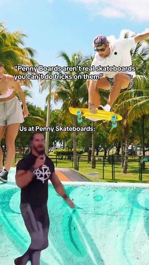 We’re just having a laugh BUT you CAN do skateboard tricks on a Penny Board, you just need to be good at it 😉🛹🤙 #skateboardingtricks #pennyboard #skateboarding