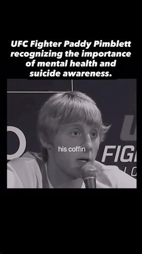 UFC Fighter ￼Paddy Pimblett recognizing the importance of mental health and suicide awareness. #ufc