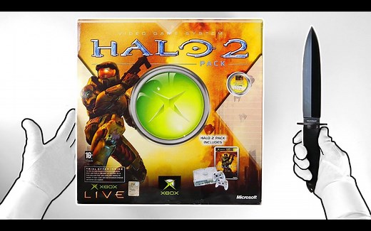 【1080P60】稀有“光环2”主题初代Xbox主机 典藏版游戏开箱