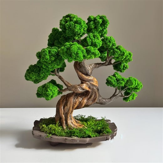 Handcrafted Preserved Moss Bonsai Tree in Ceramic Pot | Japandi Zen Decor | No-water Indoor Greenery | Unique Gift - Etsy
