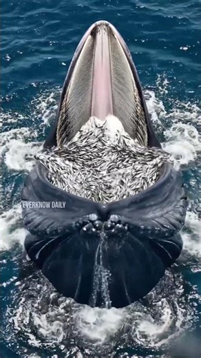 📸🐋 The moment a whale turns an entire school of fish into a single meal. #earthscience #naturefacts