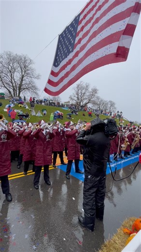 The @umass marching band performing at @americashometownthanksgiving in Plymouth! What a show! Even in the cold and rain. Such a joy to see them up close. Well done👏 #parade #umass #marchingband @wcvb5 | Leanna Scachetti