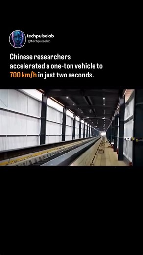 Artificial Intelligence (AI) on Instagram: "China has propelled a one-ton vehicle to 700 km/h in just seconds, pushing the boundaries of what physics and engineering can withstand. Researchers accomplished this feat using advanced magnetic levitation combined with linear motor propulsion, lifting the vehicle off the track and driving it forward through precisely synchronized electromagnetic forces. With no physical contact, friction is almost entirely removed-leaving only the mastery of energy f