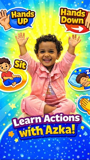 Learn Actions with Azka | Action Words for Kids | Kids Learning Shorts #shorts #kidslearning #kids