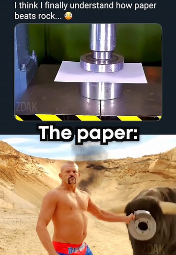 Hydraulic press vs. paper 📄 #meme #memes #hydraulicpress #paper #strong
