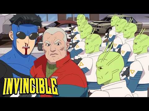 Invincible & The Guardians Fight The Flaxans Again | Invincible Season 4