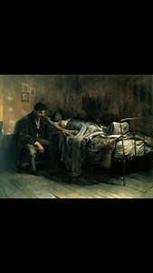 A Miséria Cristóbal Rojas, 1886 Ele permanece sentado. Não porque espera. Mas porque não há para onde ir. O corpo dela ainda ocupa a cama. Mas a vida já não ocupa o quarto. As paredes carregam marcas antigas. A cama é remendada. O chão é nu. Nada ali sugere futuro. O olhar dele não procura ajuda. Nem consolo. Procura sentido. E não encontra. A miséria aqui não é a falta de dinheiro. É a permanência forçada diante do que foi perdido. É continuar respirando quando tudo o que dava valor à vida já p