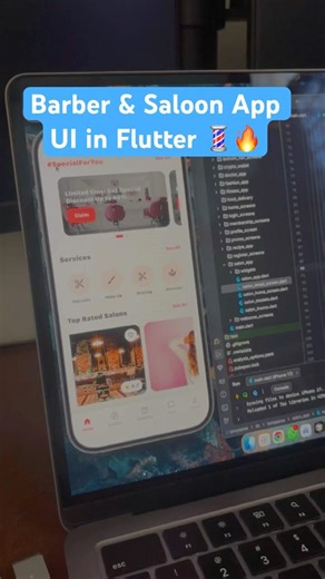 Barber & Saloon App UI in Flutter 💈🔥 Stylish & Modern Design!