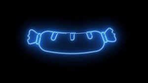 Download sausage icon with neon glowing effect for free