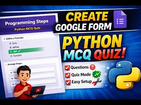 How to Create Google Form for Python MCQ Quiz | Programming Steps Tutorial