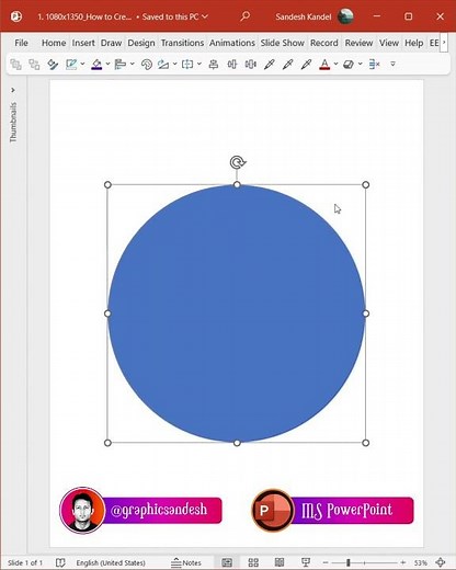 How to create easy 3D Sphere Circle in PowerPoint #powerpointtutorial #3dshape
