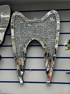 Silver Mirror Glass Angel Wings Wing Wall Hanging Art Plaque Crushed Diamond Diamante Crystal Filled New Gift Home Decoration Decor 60x80cm - Etsy