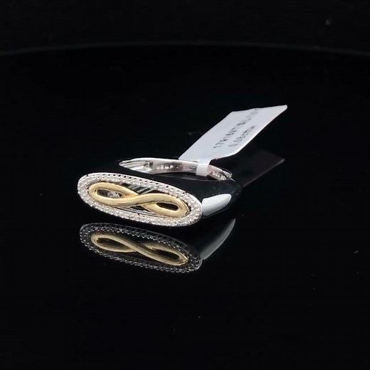 14K Yellow Gold Plated Sterling Silver Diamond Accent Infinity Ring
