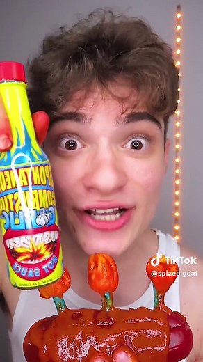 Worlds Spiciest Chamoy Pickle 🥵 (Giant ASMR) #fyp #viral #spicy #challenge