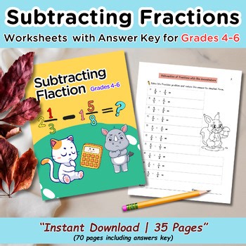 Subtracting Fractions Worksheets with Answer Key | Fun Math Practice for Grades