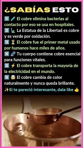 6 DATOS INCREÍBLES DEL COBRE QUE NADIE SABE 😱⚡ ¿SABÍAS ESTO?