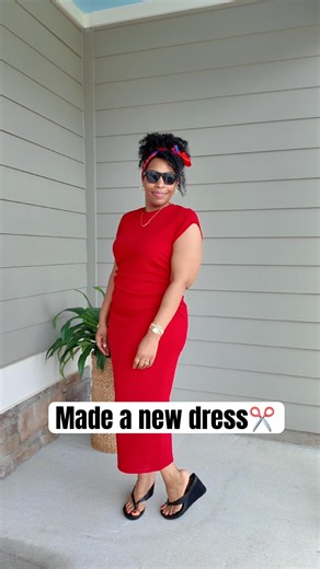 Made a new dress using the Ruched Knit Dress Pattern in Course 104 of the Sew It Academy✂️ #sew