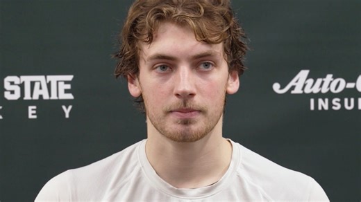 Red Wings draft pick Austin Baker on coach Adam Nightingale's success at MSU