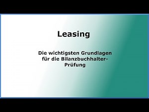JA - Leasing - Die wichtigsten Grundlagen für Bilanzbuchhalter