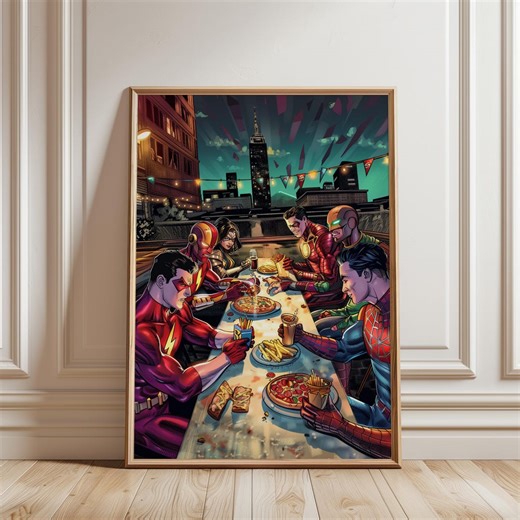 Superhero Poster : Comic Book Wall Art, Pop Culture Game Room Decor - Etsy