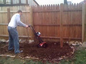 Huskee 31cc Garden Cultivator In Operation