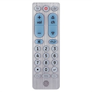 GE 2-Device Big Button Universal TV Remote Control in Silver, 69882