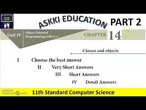 💥 11th Computer Science Chapter 14 Classes & Objects - Book Back Answers English Medium part#2
