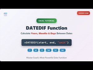 Excel DATEDIF Function: Calculate Date Differences Like a Pro!