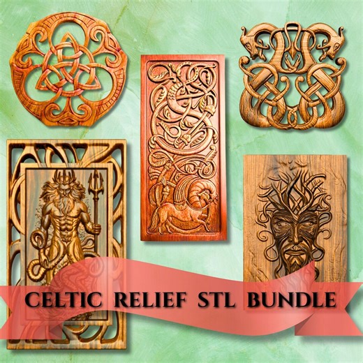 Celtic Relief STL Bundle for CNC Router – Knotwork and Mythic Bas Relief Files for 3D Printing - Etsy