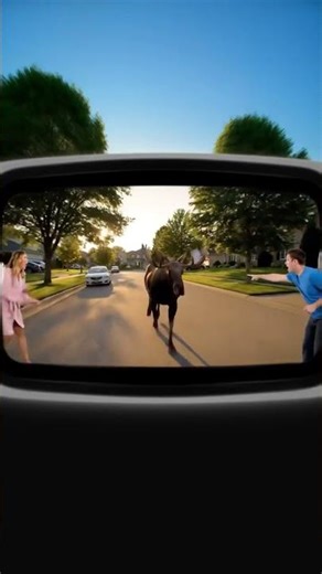 Huge Moose Charges Down My Street!