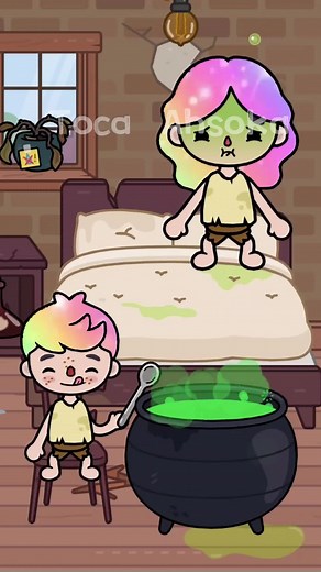 Rainbow Hair and Green Hair Family Birth A Mermaid in Toca Life World