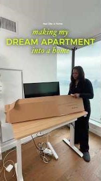 Setting up my desk #nycapartment #desksetup #homeoffice