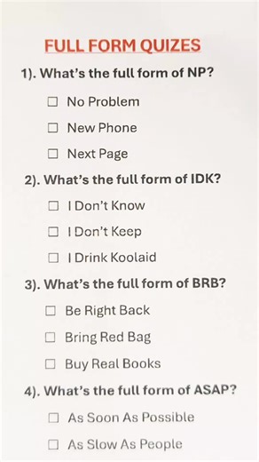 Master Full Form Quizzes: Can You Ace Them All?