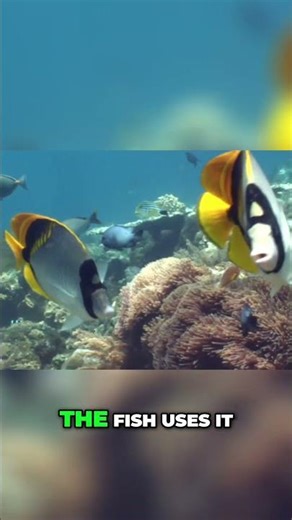 Long Snout Butterflyfish: Coral Reef's Bright Yellow Hunter #natureshorts #wildlife