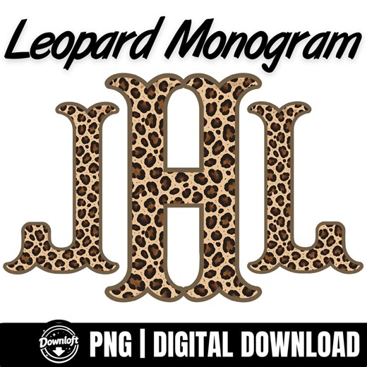 Leopard Monogram Alphabet PNG, Fishtail Monogram Font, Leopard Alphabet, Cheetah Letters, Western Preppy Monogram, Instant Download Digital - Etsy
