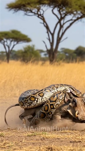 Python vs Wild Boar – Savage Nature Moment! 🐍🔥 #Shorts