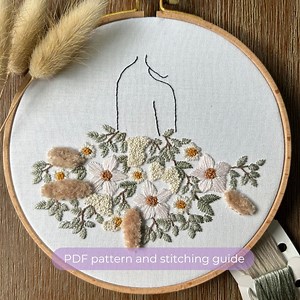 Ballerina Tutu Embroidery Pattern | Floral | Dancer | Ballet | Floral Design | DIY Modern Hand Embroidery Pattern | Digital PDF | Skirt | - Etsy