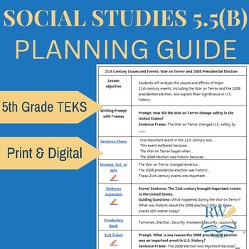 TEKS 5.5(B) | SS Planning Guide | 21st Century Events