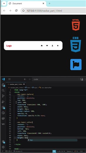 💪 Create Beautiful Navbar using HTML5 and CSS3 Part # 1 | Tips and Tricks #Subscribe