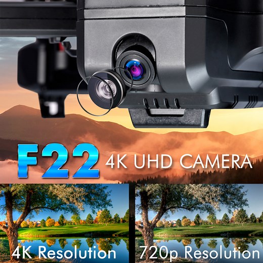 Contixo F22 Foldable RC Quadcopter Drone - GPS, 1080p HD Camera, Brushless Motors