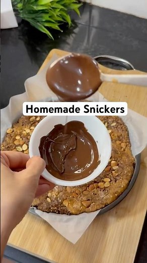 Homemade Snickers Bar | No-Bake Chocolate Peanut Butter Dessert | Homemade Protein Bar #snickers