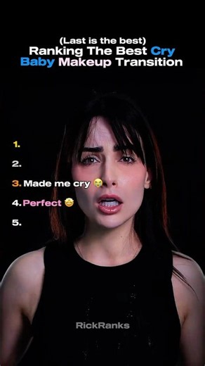 Ranking The Best Cry Baby Makeup Transitions! 😭🎨 #shorts #makeup #transformation