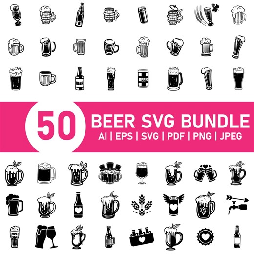 50 Beer SVG Bundle, Funny Beer Quotes & Clipart Designs, Beer Mug, Bottle and Cheers SVG Cut Files for Cricut, Beer Vector, Digital Download - Etsy