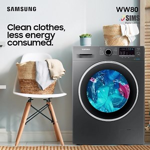 20K views · 46 reactions | The Samsung Eco Bubble washing machine has inverter technology that allows you wash huge loads of clothes with lesser power consumption. Save energy on all fronts with the Samsung Eco Bubble washing machine. Available at SIMS Digital Centers nationwide. See link in bio for store locator. #Samsung #Samsungelectronics #Simsnigeria #Electronics #Washingmachine | SIMS Nigeria Limited | Facebook
