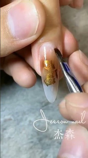 Amber Marble Nail Art 💛 | Elegant Smoky Amber Gel Tutorial