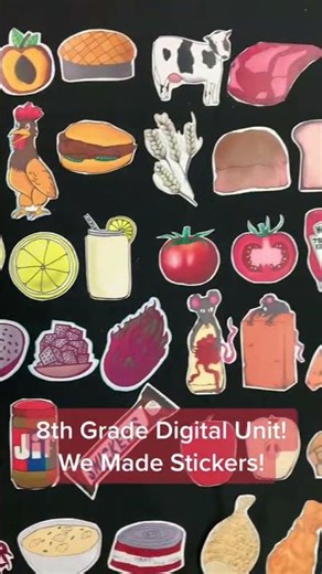 8th Grade Digital Drawing-students make digital drawings that I turn into stickers! #art #artclass