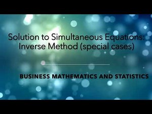 Simultaneous Equations: Special cases in inverse method