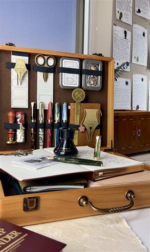 Featuring the following @Levenger products: * Writer’s Traveling Tool Box Set up your writing tools anywhere with this Levenger Writer’s Traveling Tool Box. It holds everything you need for creative work, making it perfect for artists, writers, and journalers alike. This wooden Writer’s Toolbox easily converts to a writing slope and radiates classic charm and modern functionality. It looks beautiful on my desk and is easy to carry outdoors. * Pen Wheel Have fun choosing a pen to write with when 