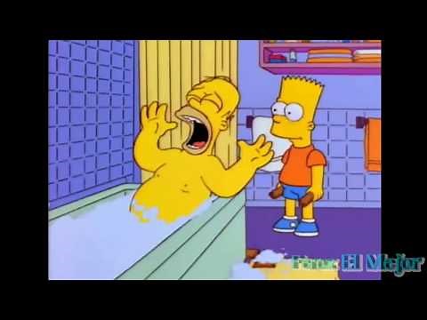 Los Simpsons | Bart golpea a Homer con una silla | Castellano